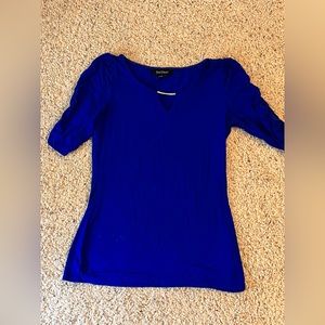 Cute royal blue elbow length sleeved top